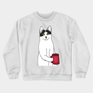 Coffee Chat With a Cat Crewneck Sweatshirt